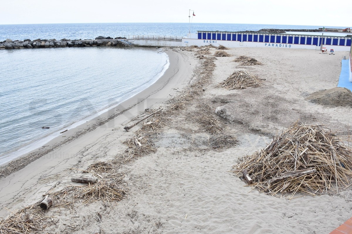 Sanremo: spiagge invase da legname e detriti dopo la mareggiata di Pasqua, i gestori non sanno come fare (Foto)