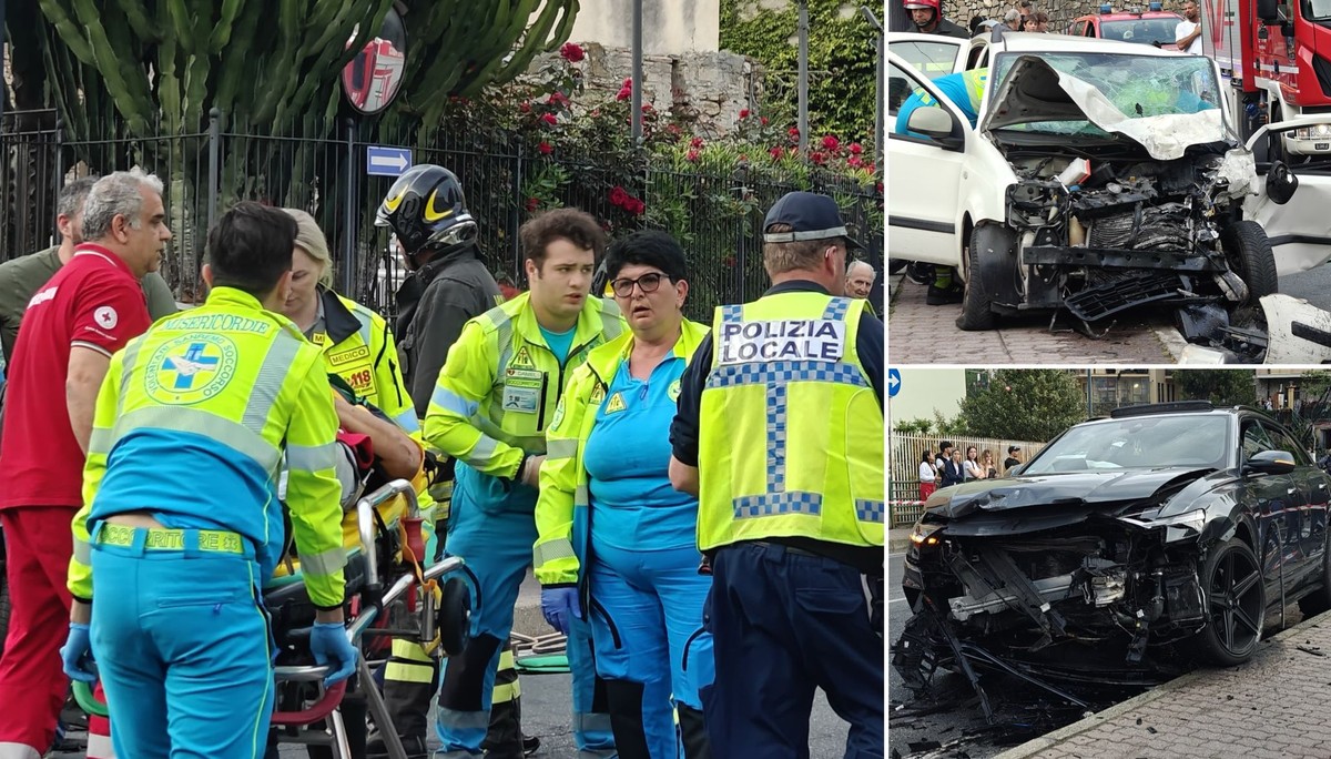 Sanremo, incidente in via San Francesco: Audi Q3 invade la corsia opposta e centra una Panda (Foto e video) Sanremo, incidente in via San Francesco: Audi Q3 invade la corsia opposta e centra una Panda (Foto e video)