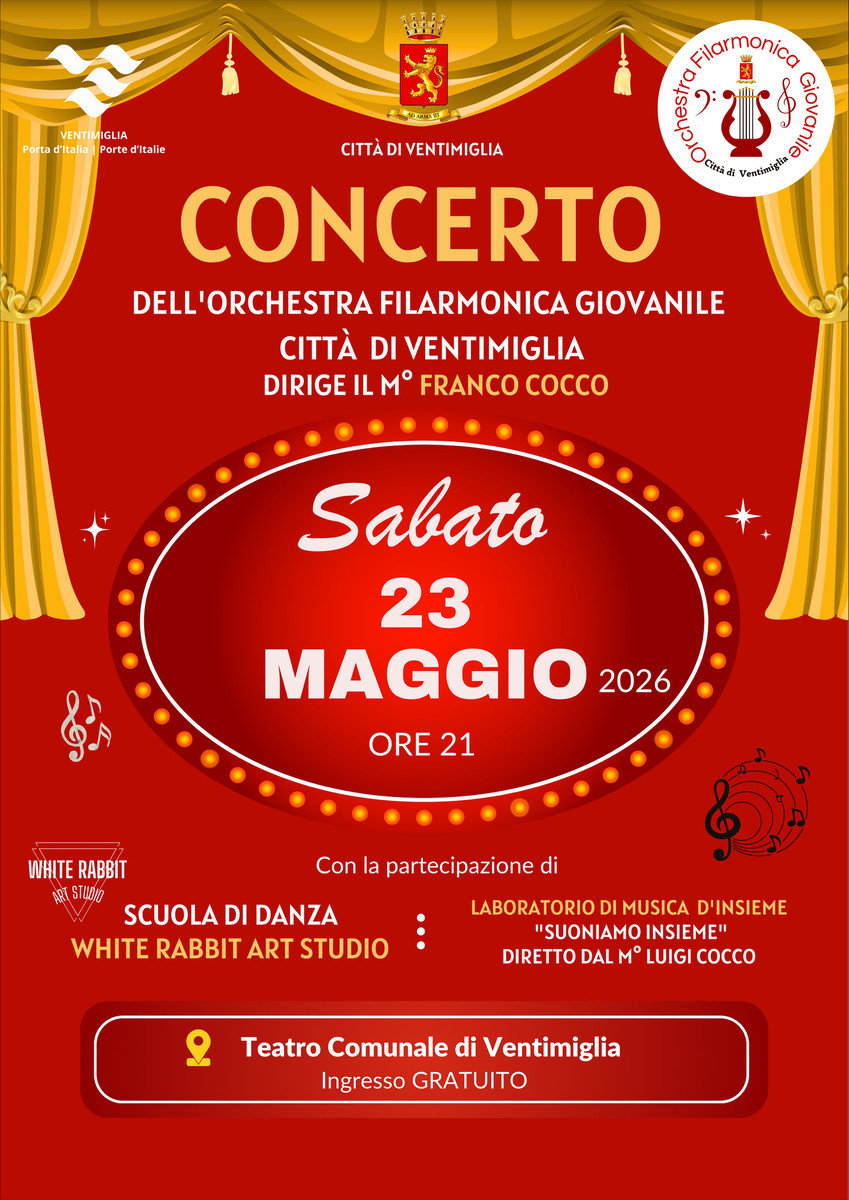 Ventimiglia, "Note di Primavera" è la serata evento con l'Orchestra Filarmonica Giovanile