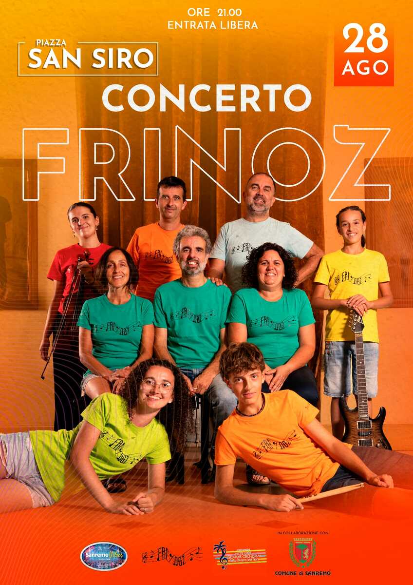 FriNoz in concerto a Sanremo, il 28 agosto musica pop-rock e sonorità classiche in Piazza San Siro FriNoz in concerto a Sanremo, il 28 agosto musica pop-rock e sonorità classiche in Piazza San Siro