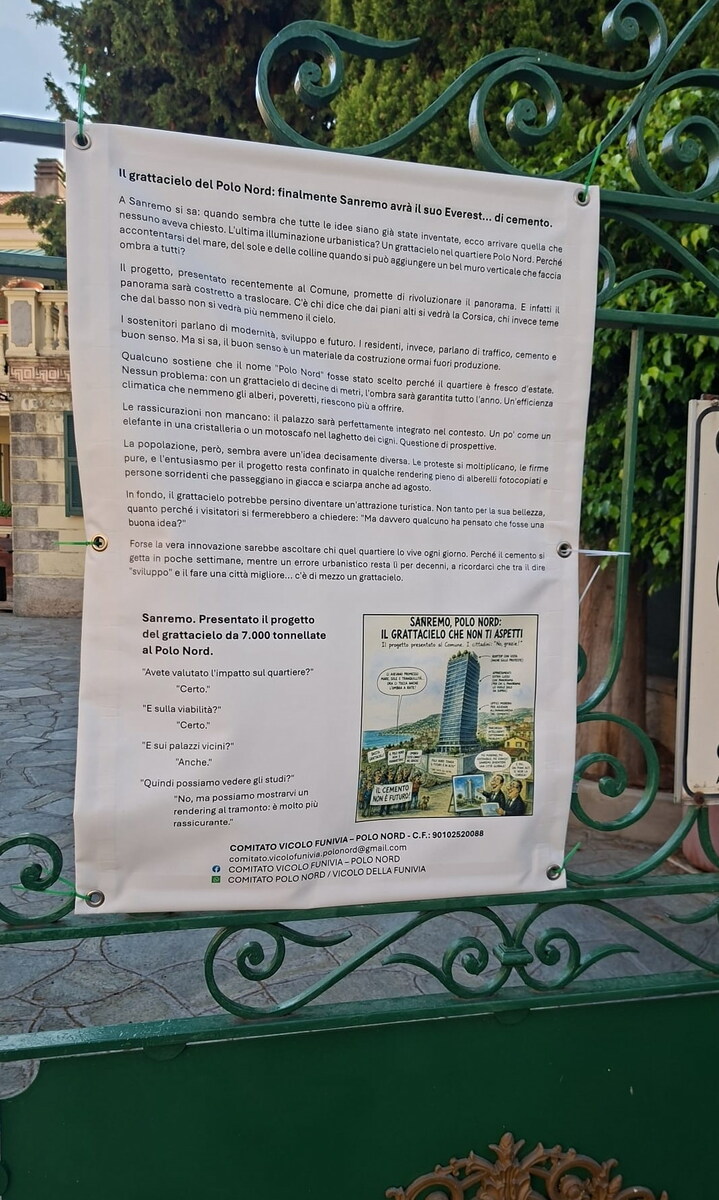 Il cartello 'umoristico' affisso in loco