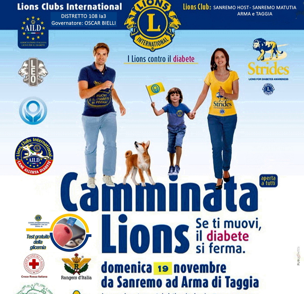 I Lions Club Sanremo Host, Sanremo Matutia, Arma e Taggia contro il Diabete I Lions Club Sanremo Host, Sanremo Matutia, Arma e Taggia contro il Diabete