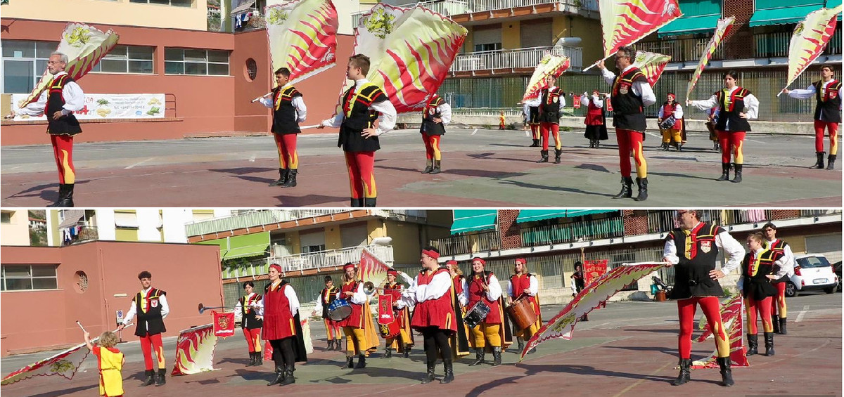 Esibizione degli sbandieratori di Ventimiglia per ricordare il inventore Luigino Maccario – Sanremonews.it Esibizione degli sbandieratori di Ventimiglia per ricordare il inventore Luigino Maccario – Sanremonews.it
