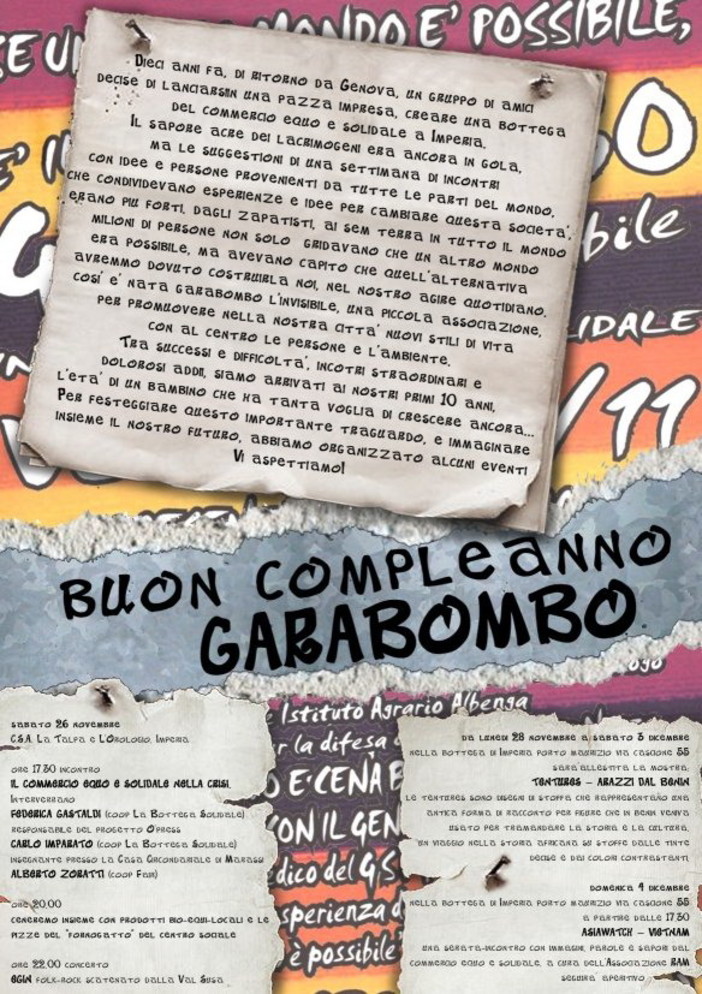 Imperia: i dieci anni dalla nascita dell'associazione 'Garabombo l'Invisibile'