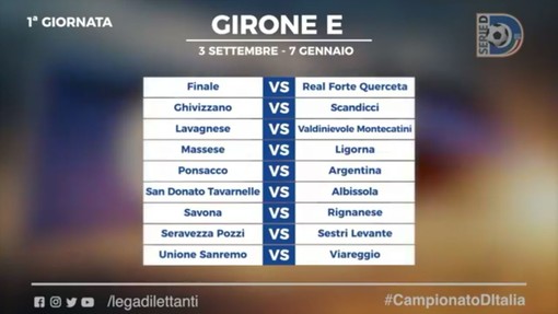 Calcio. Sorteggiato il calendario di Serie D: è subito Sanremese-Viareggio e Ponsacco-Argentina