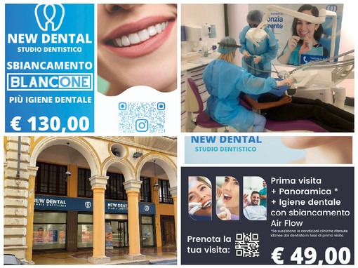 New Dental di Imperia: per il ritorno dalle vacanze igiene dentale a 49 euro e più sbiancamento a 130 euro