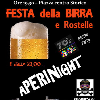 Perinaldo: sabato 13 luglio dalla 19.30, Festa della Birra &amp; Rostelle con musica anni '70 - '80