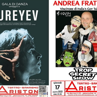 Sanremo: Gala di Danza omaggio a Rudolf Nureyev e spettacolo di Andrea Fratellini all'Ariston Sanremo: Gala di Danza omaggio a Rudolf Nureyev e spettacolo di Andrea Fratellini all'Ariston