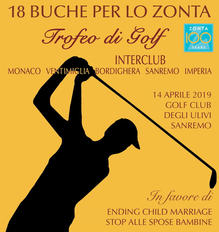 Sanremo: il 14 aprile al Golf Club degli Ulivi la seconda edizione del torneo '18 buche per lo Zonta' Sanremo: il 14 aprile al Golf Club degli Ulivi la seconda edizione del torneo '18 buche per lo Zonta'