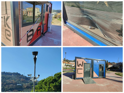 Imperia nella morsa dei vandali: forzato e danneggiato il chiosco del pump track. Assessore Gandolfo: “Ore contate per i responsabili” (foto)