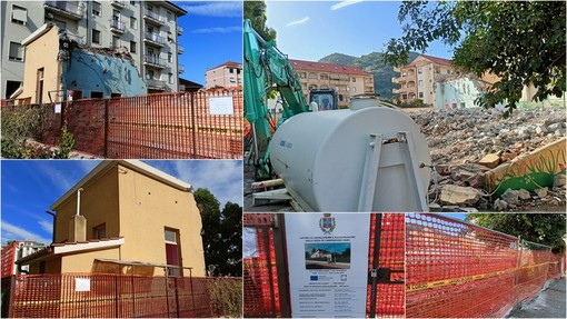 Edilizia scolastica, iniziati i lavori di demolizione dell'asilo di Camporosso Mare (Foto e video)