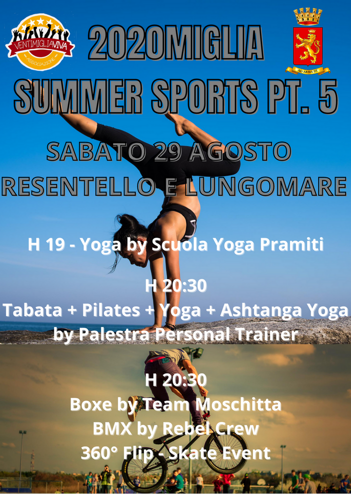 Sabato dalle ore 19 ultima serata di sport sul Resentello con 'Ventimiglia Viva'