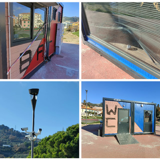 Imperia nella morsa dei vandali: forzato e danneggiato il chiosco del pump track. Assessore Gandolfo: “Ore contate per i responsabili” (foto)