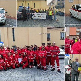 Bordighera solidale, la Cri inaugura tre mezzi e un defibrillatore (Foto e video)