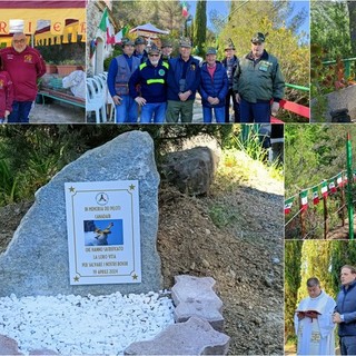 Festa degli Alberi a Sant'Antunin, Ventimiglia dedica una targa alla memoria dei piloti dei canadair (Foto e video)