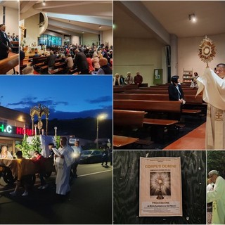 Processione da Maria Ausiliatrice a San Rocco, Vallecrosia celebra il Corpus Domini (Foto e video)