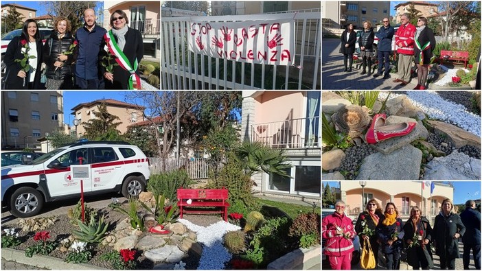 Bordighera contro la violenza sulle donne, alla Cri inaugurate panchina e scarpette rosse (Foto e video) Bordighera contro la violenza sulle donne, alla Cri inaugurate panchina e scarpette rosse (Foto e video)