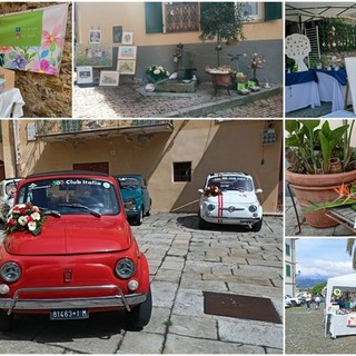 Al via "Ciaraffi in fiore" a Bordighera: musica, arte, oggetti vintage e Fiat 500 animano la città alta (Foto e video)