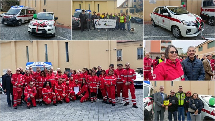 Bordighera solidale, la Cri inaugura tre mezzi e un defibrillatore (Foto e video)