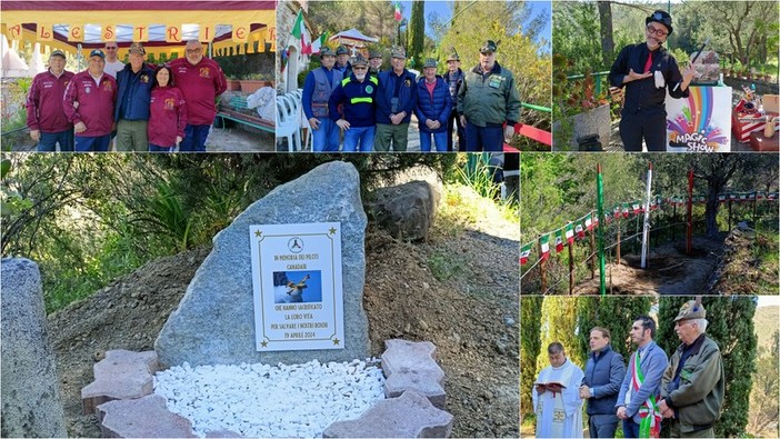 Festa degli Alberi a Sant'Antunin, Ventimiglia dedica una targa alla memoria dei piloti dei canadair (Foto e video)