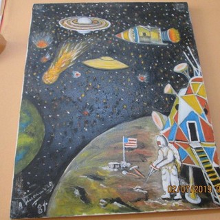 Ventimiglia:  quadro a colori della produzione del M° Angelo Vinciguerra esposto al bar cinese Liu