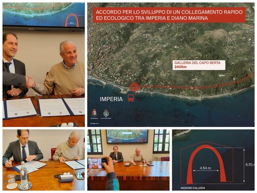 Un bus elettrico nella galleria del Berta per collegare Imperia con Diano Marina: intesa Scajola - Za Garibaldi (foto e video)