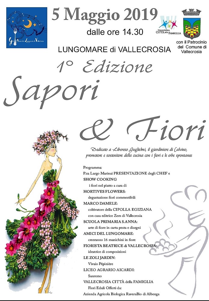 Vallecrosia domenica 5 maggio la prima edizione di "Sapori e Fiori" Vallecrosia domenica 5 maggio la prima edizione di "Sapori e Fiori"