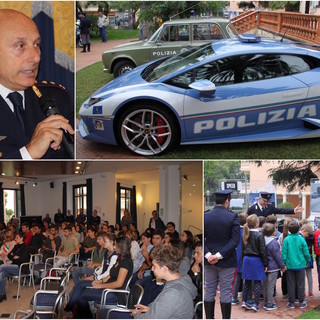Arma di Taggia: la Polizia Stradale festeggia i suoi 70 anni incontrando gli studenti a Villa Boselli (Foto e Video)