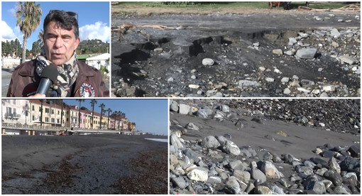 Al Prino di Imperia spiaggia fresca di restyling spazzata via dalla mareggiata, Bracco: “Un lavoro elettorale? ” (video) Al Prino di Imperia spiaggia fresca di restyling spazzata via dalla mareggiata, Bracco: “Un lavoro elettorale? ” (video)