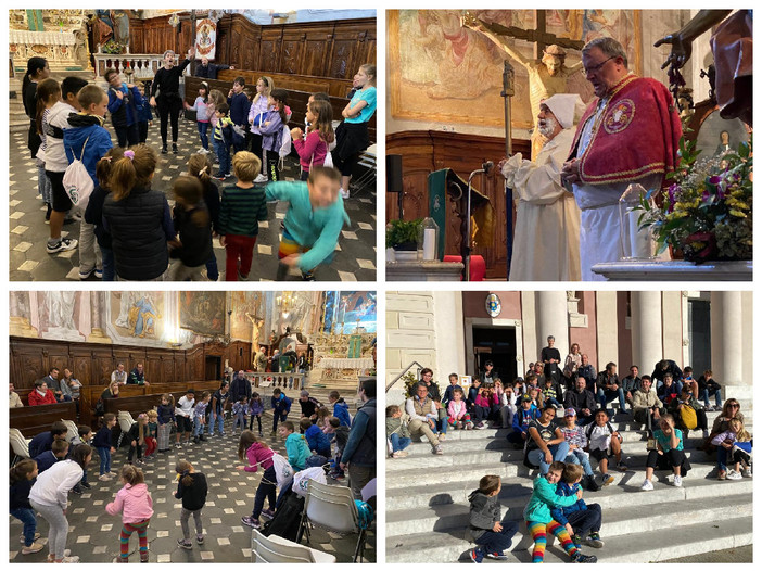 Imperia, bambini-pellegrini in San Pietro al Parasio. Gli animatori: "Sorprendente l’entusiasmo che si respira in questi pomeriggi" (foto) Imperia, bambini-pellegrini in San Pietro al Parasio. Gli animatori: "Sorprendente l’entusiasmo che si respira in questi pomeriggi" (foto)