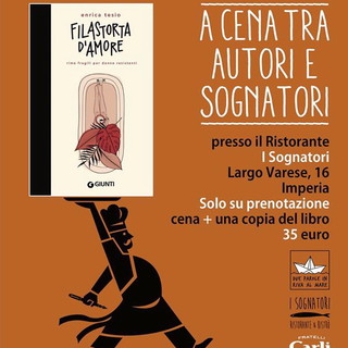 Imperia: mercoledì prossimo nuovo appuntamento con 'A cena tra autori e sognatori' con Enrica Tesio