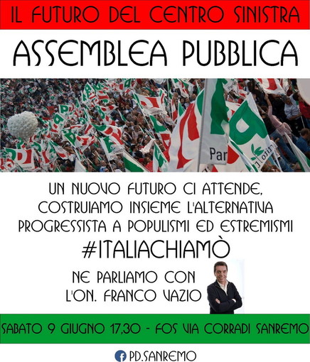 Sanremo: domani, Assemblea pubblica del Partito Democratico dopo la nascita del nuovo governo Sanremo: domani, Assemblea pubblica del Partito Democratico dopo la nascita del nuovo governo