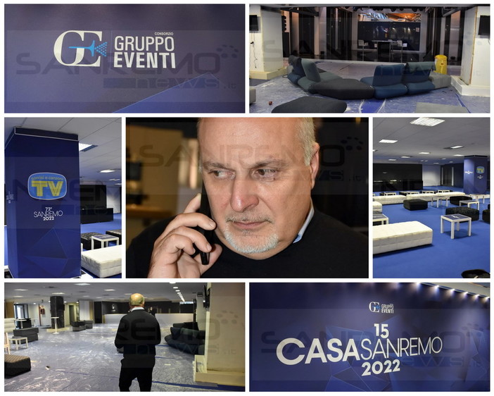 Allestimento di 'Casa Sanremo': quest'anno ancora senza pubblico ma sicuramente più 'aperta' del 2021 (Foto e Video)