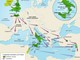 Aree evidenziate in verde, espansione normanna a partire dal XI secolo (credit l’histoire.fr) Aree evidenziate in verde, espansione normanna a partire dal XI secolo (credit l’histoire.fr)