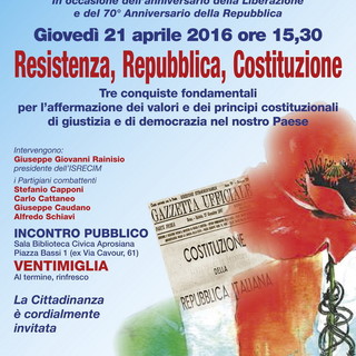Festa della Liberazione: ecco le Celebrazioni a Ventimiglia, Si inizia questo pomeriggio Festa della Liberazione: ecco le Celebrazioni a Ventimiglia, Si inizia questo pomeriggio
