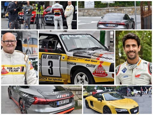 Sanremo: Stig Blomqwist e Lucas Di Grassi con l'Audi a San Romolo per i test drive della casa tedesca (Foto) Sanremo: Stig Blomqwist e Lucas Di Grassi con l'Audi a San Romolo per i test drive della casa tedesca (Foto)
