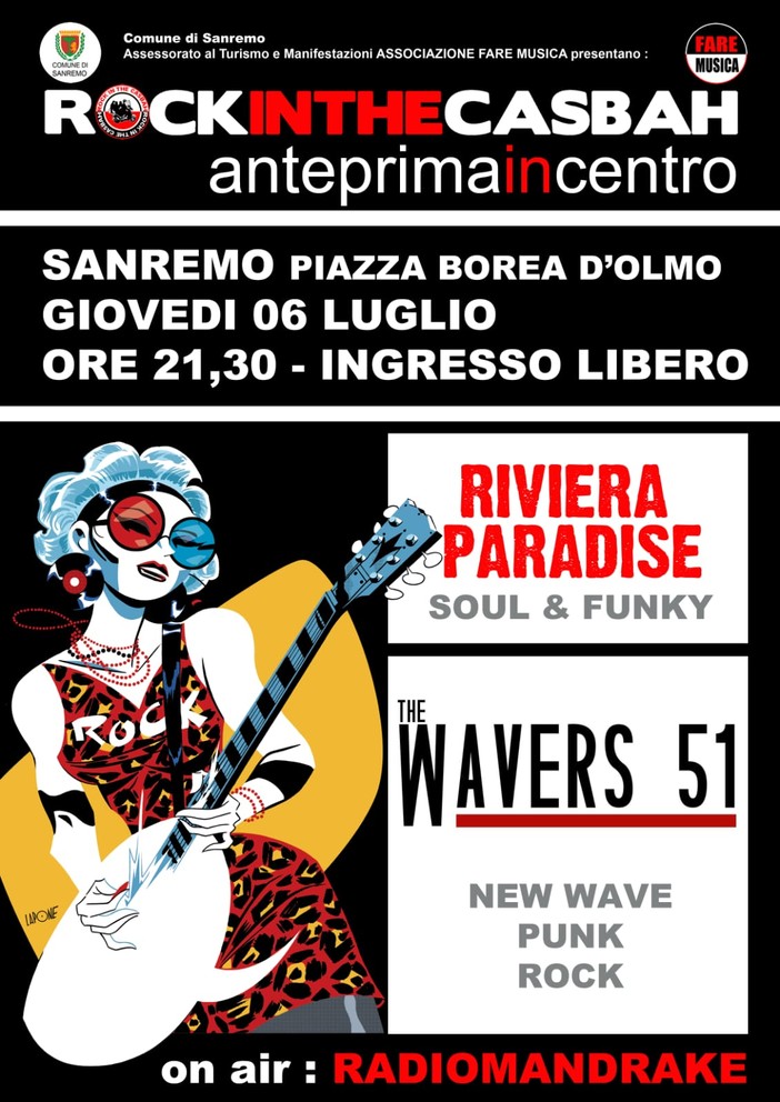 Sanremo: questa sera in piazza Borea d'Olmo l'anteprima di Rock in the Casbah