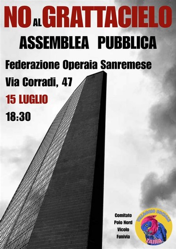 Sanremo, il Comitato Vicolo Funivia-Polo Nord organizza un'assemblea pubblica contro il progetto del nuovo edificio Sanremo, il Comitato Vicolo Funivia-Polo Nord organizza un'assemblea pubblica contro il progetto del nuovo edificio