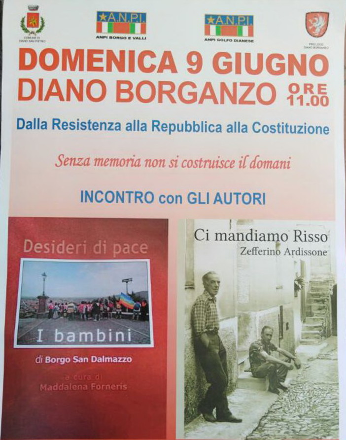 Domenica prossima al 'Giardino dei Diritti' l'evento 'Dalla resistenza alla Repubblica, alla Costituzione'