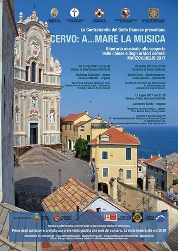 Cervo: dal 18 marzo via alla rassegna "A…mare la musica”, l'incasso sarà devoluto per la ristrutturazione dell'organo di Mendatica Cervo: dal 18 marzo via alla rassegna "A…mare la musica”, l'incasso sarà devoluto per la ristrutturazione dell'organo di Mendatica