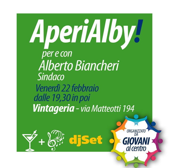Elezioni 2019: venerdì prossimo 'AperiAlby', l'aperitivo dei giovani per Biancheri in via Matteotti