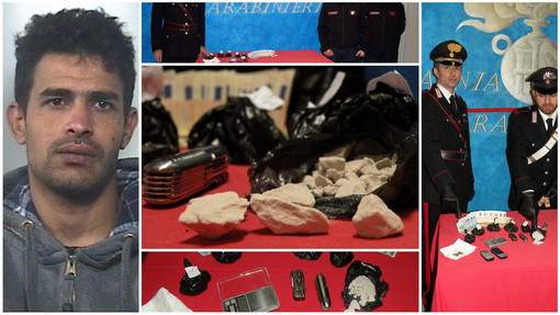 Arrestato in strada Solaro a Sanremo spacciatore tunisino 30enne con 300 grammi di eroina