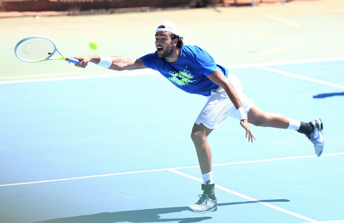 Allenamento al Tennis Sanremo per Matteo Berrettini: sabato sarà in campo a Nizza per l'Ultimate Showdown (Foto e Video)
