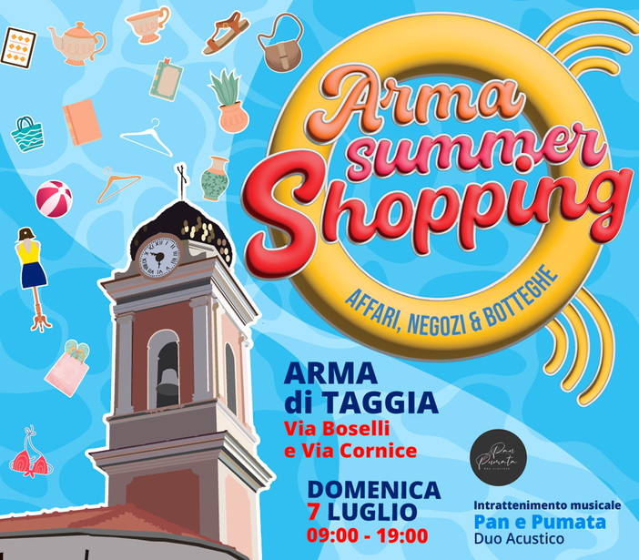 ‘Arma summer shopping’: domenica 7 luglio l’evento di Confartigianato nelle vie centrali di Arma di Taggia ‘Arma summer shopping’: domenica 7 luglio l’evento di Confartigianato nelle vie centrali di Arma di Taggia