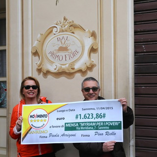 Sanremo: per il 'Restitution Day', il M5S dona più di 1600 euro alla Mensa dei poveri di via Meridiana Sanremo: per il 'Restitution Day', il M5S dona più di 1600 euro alla Mensa dei poveri di via Meridiana