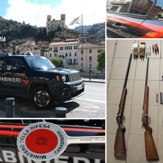 Isolabona: armi nascoste in campagna, i Carabinieri arrestano due insospettabili 60enni