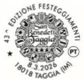 Taggia, annullo filatelico speciale per San Benedetto Revelli: Poste Italiane attiva lo sportello temporaneo