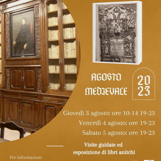 Ventimiglia: il fondo antico della Biblioteca Aprosiana della città alta aderisce all’Agosto Medievale