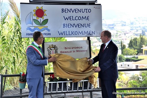 Alberto di Monaco con il sindaco Alberto Biancheri