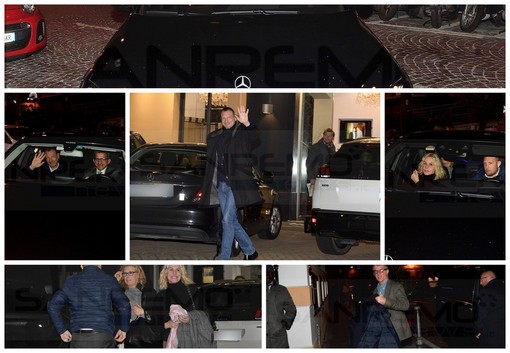 Sanremo: poche ore alla presentazione del Festival, Amadeus e Antonella Clerici arrivati all'hotel Globo (Foto)